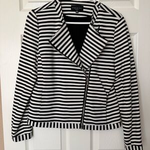 Premise Black and White Striped Blazer